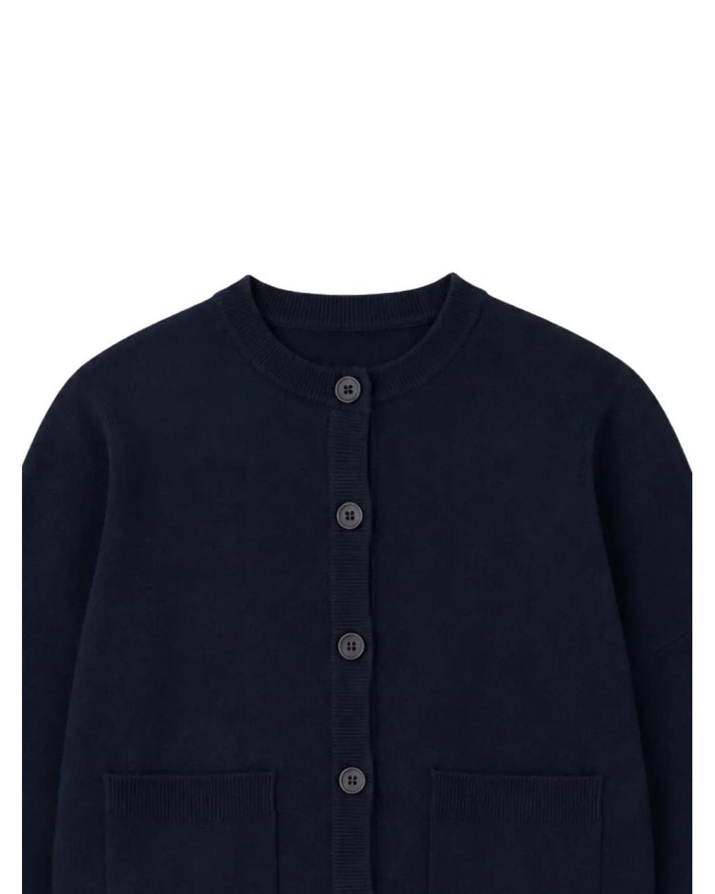 Seventy Blue Button-Up Patch-Pocket Cardigan
