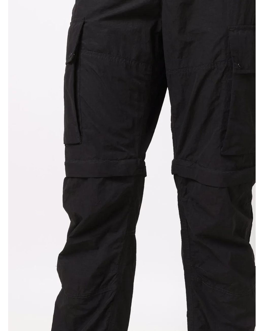 C P Company Black Adjustable-Length Cargo Trousers for men