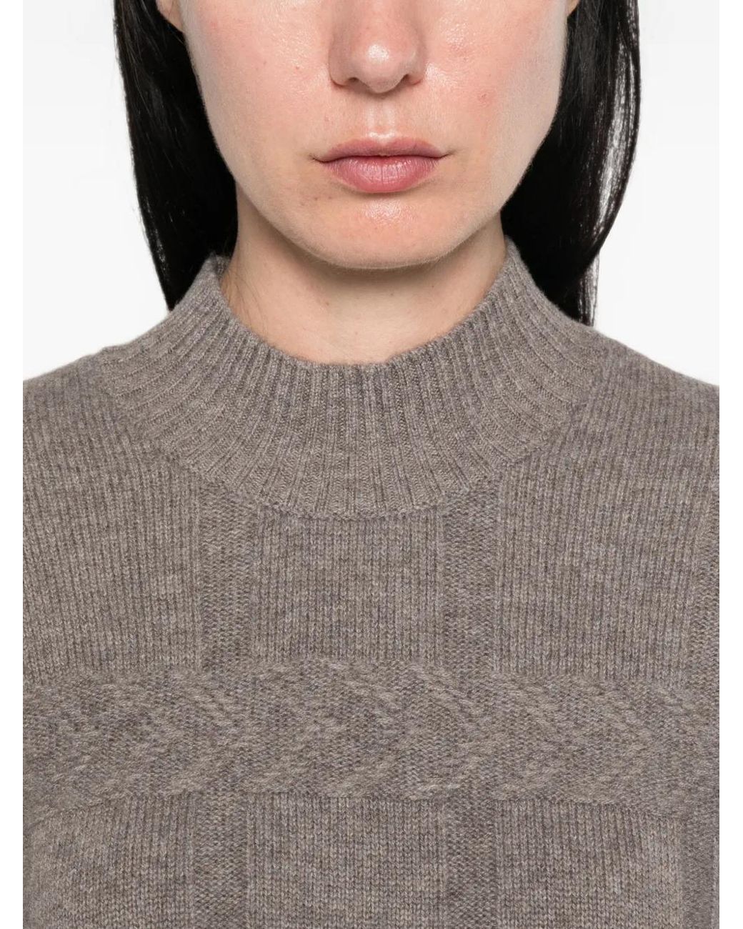 Emporio Armani Brown Textured Crew Neck Sweater