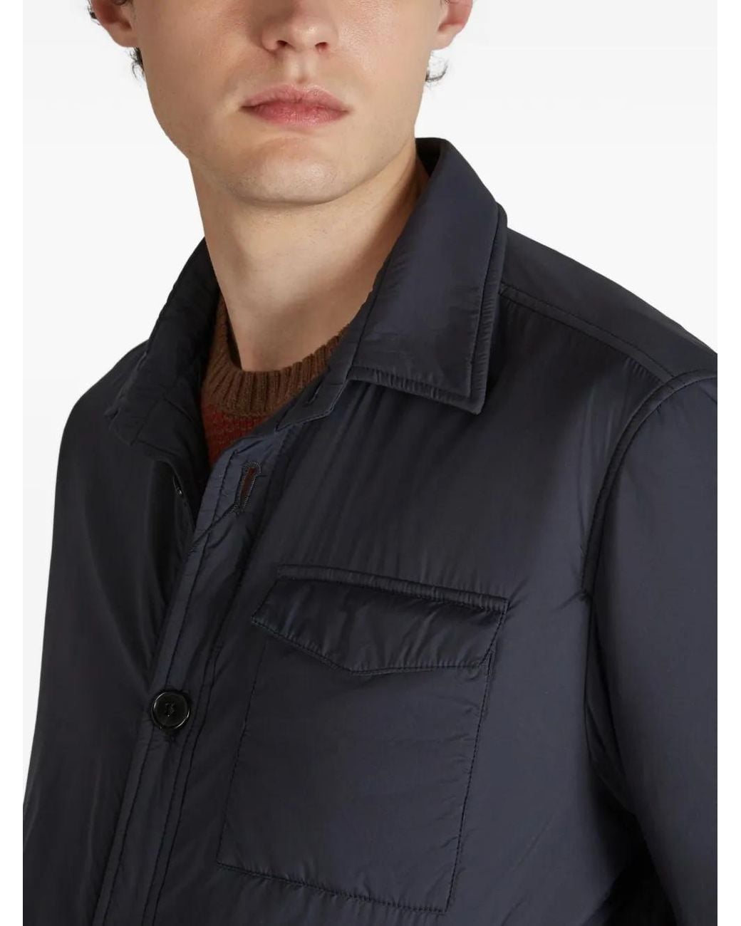 Slowear Blue Padded Overshirt for men