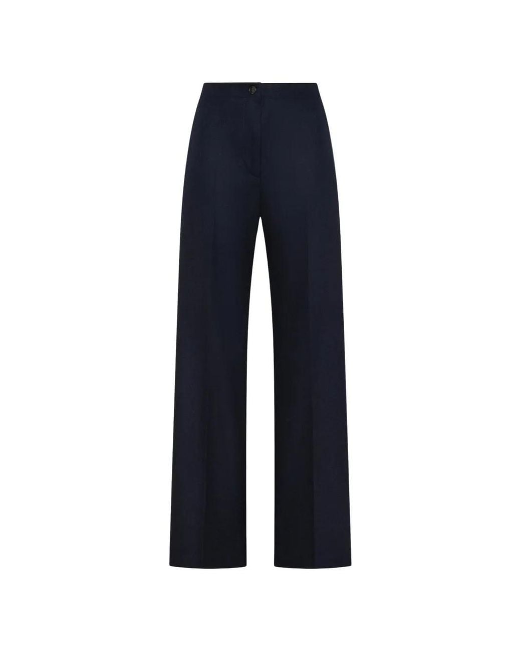 Seventy Blue Pressed-Crease Wide-Leg Trousers