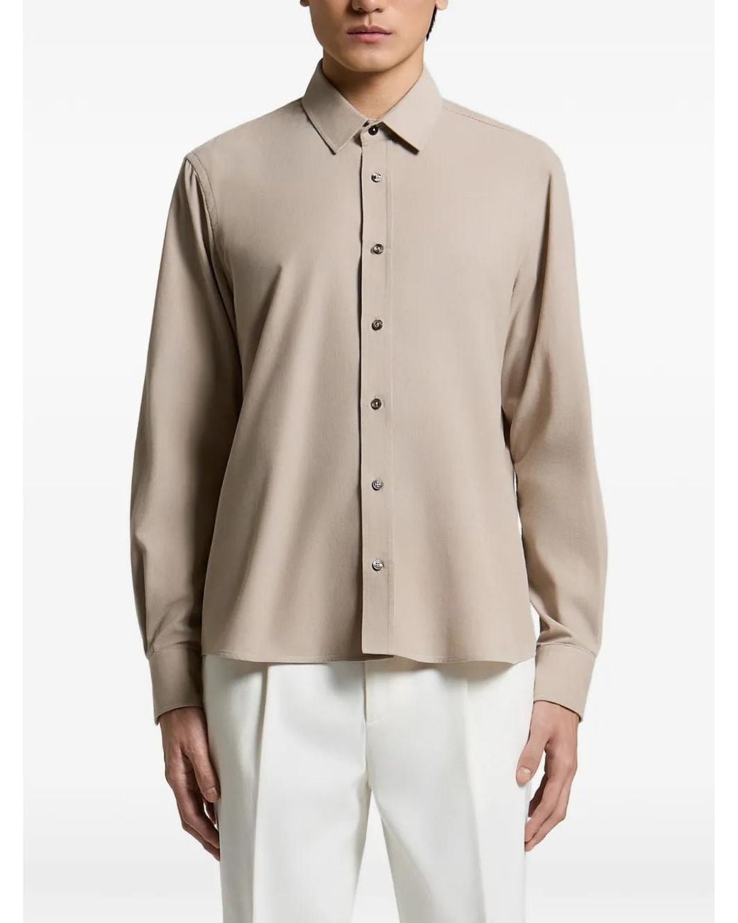 Camicia Button-Down di Peserico in Natural da Uomo