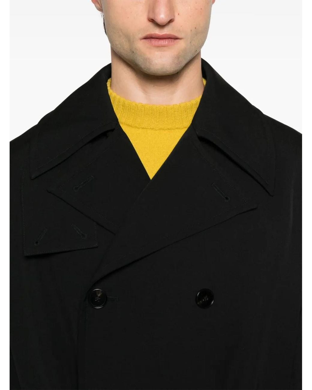 Jil Sander Black Belted Coat for men