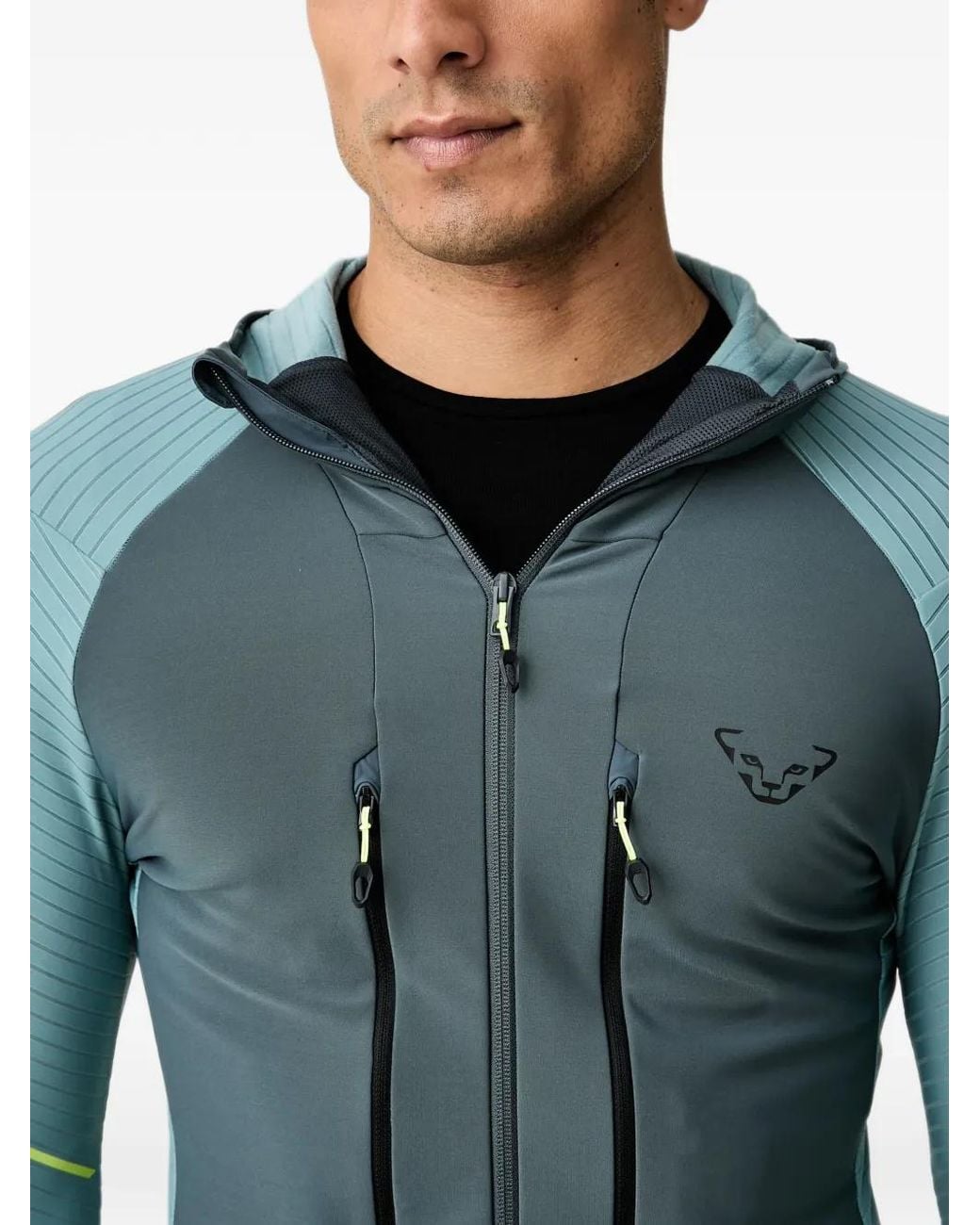 Dynafit Blue Mezzalama Race Logo-Print Panelled Hoodie for men