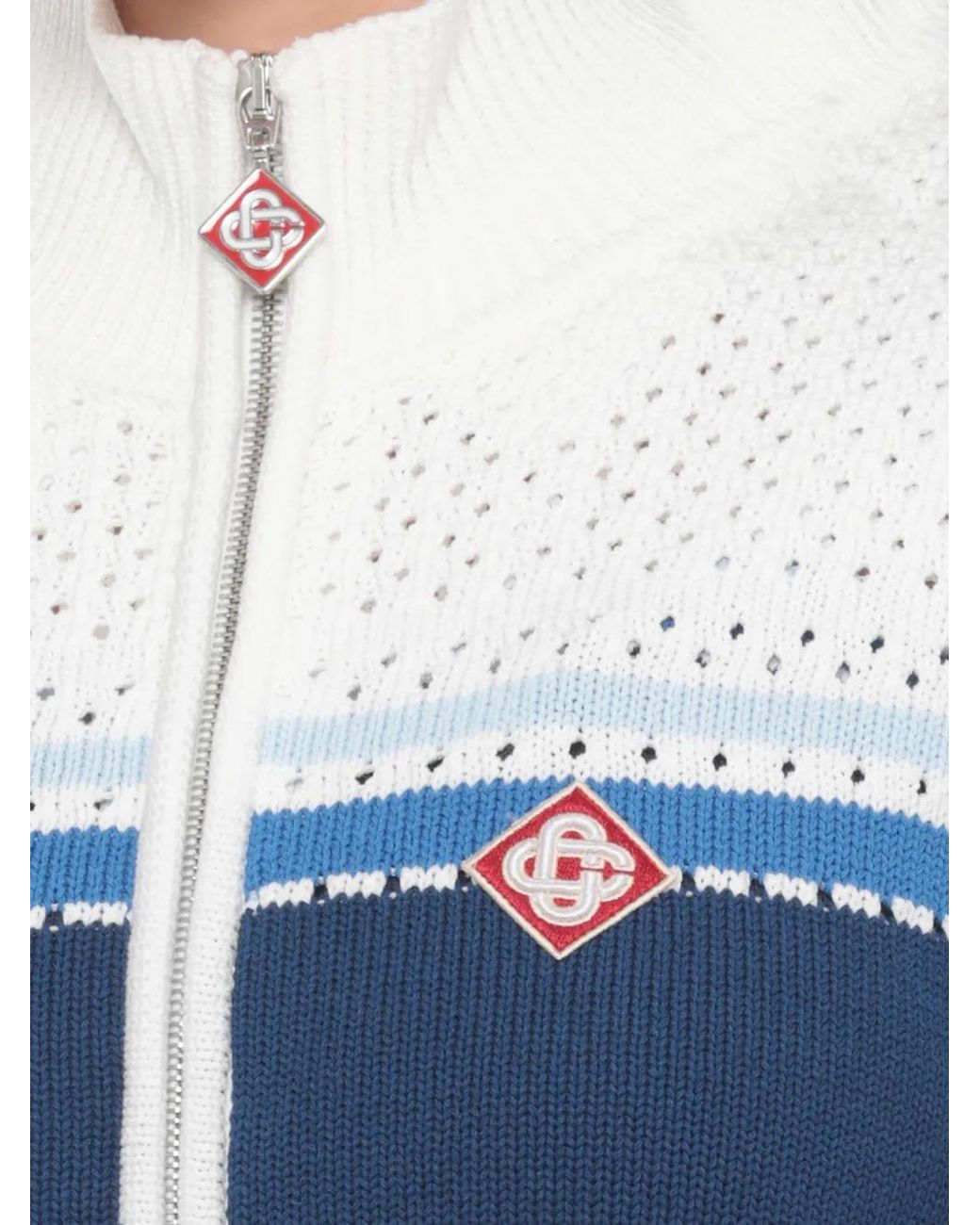 Casablanca Blue Striped Mesh Bomber Jacket