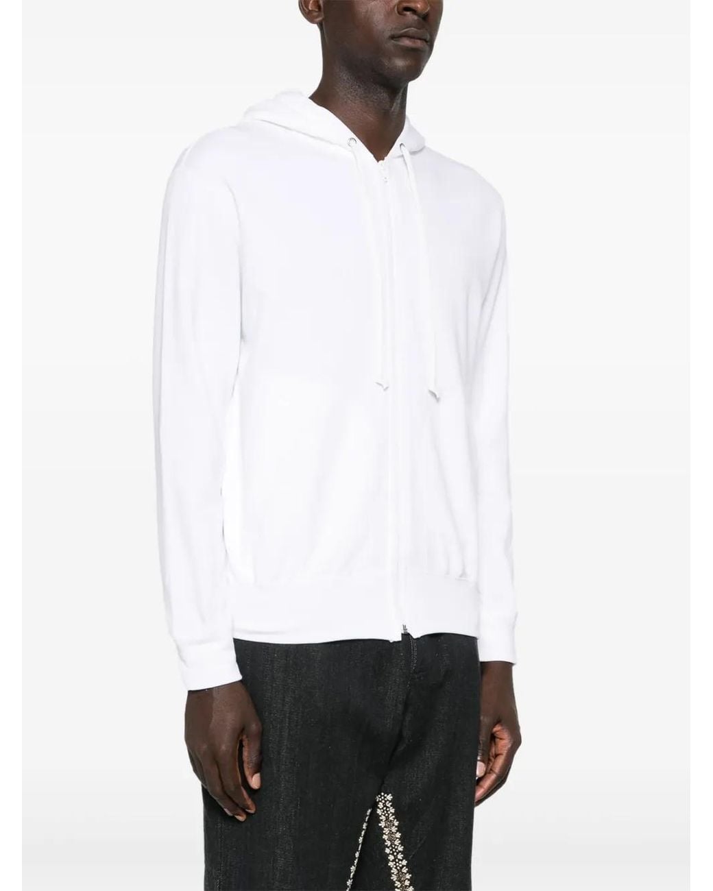 COMME DES GARÇONS PLAY White Signature Heart-Patch Hoodie