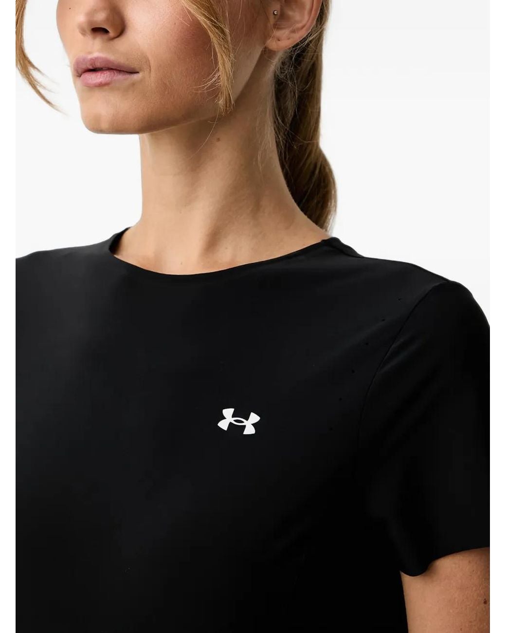 Under Armour Black Vanish Elite Logo-Print Perforated T-Shirt