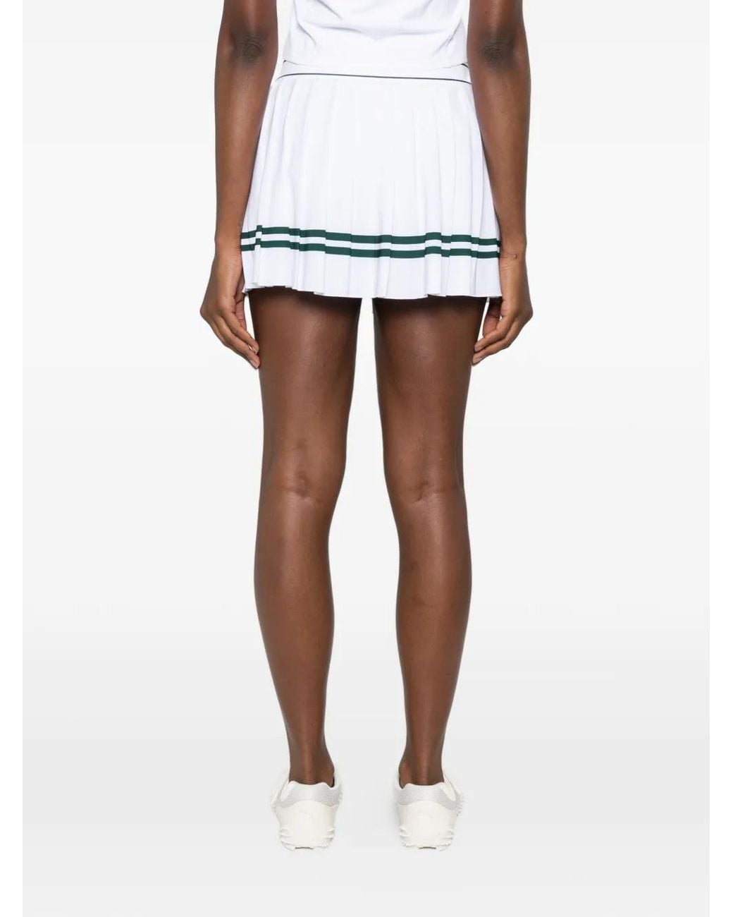 Sporty & Rich White Serif Logo Pleated Mini Skorts