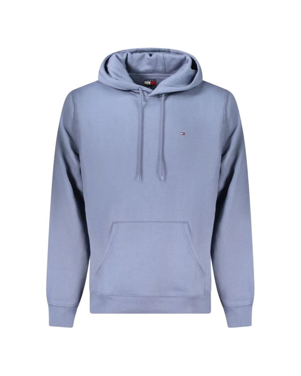 Tommy Hilfiger Blue Logo-Embroidered Cotton Hoodie for men