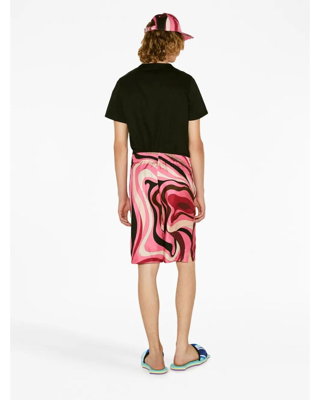 Emilio Pucci Red Abstract-Print Bermuda Shorts