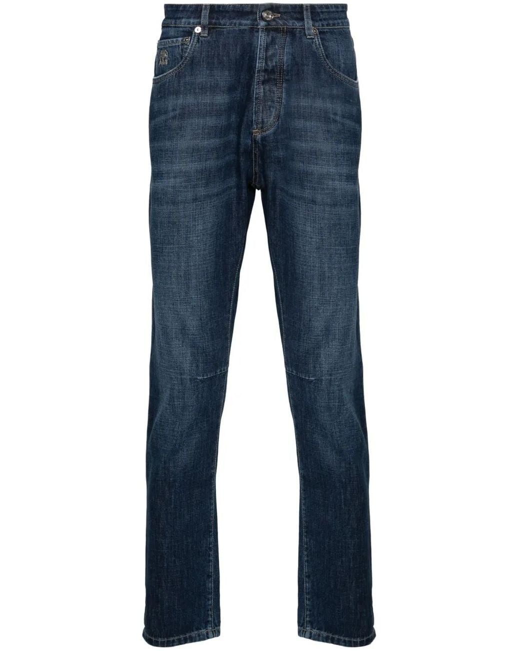Brunello Cucinelli Blue Leisure Fit Light Denim for men