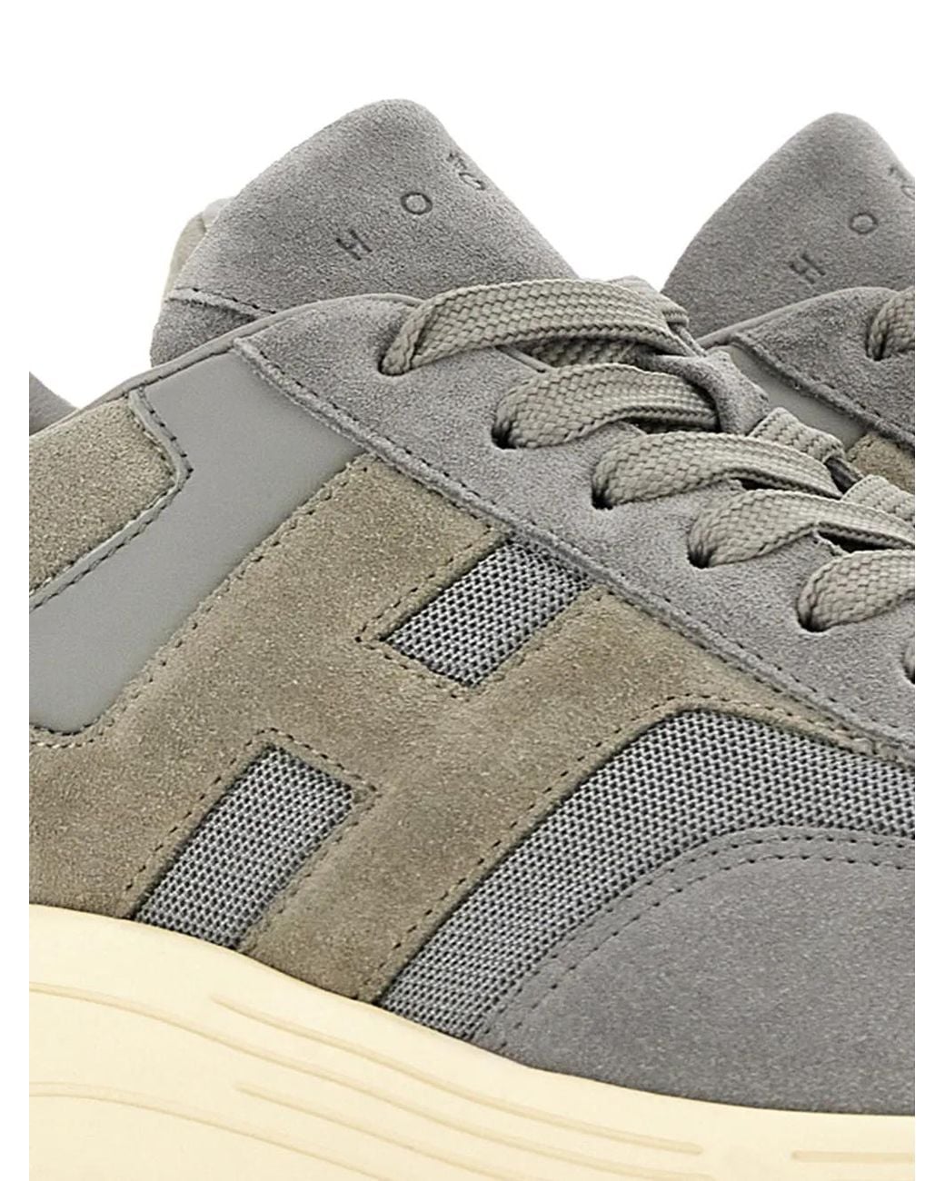 Hogan Gray H-Stripe Low-Top Sneakers for men