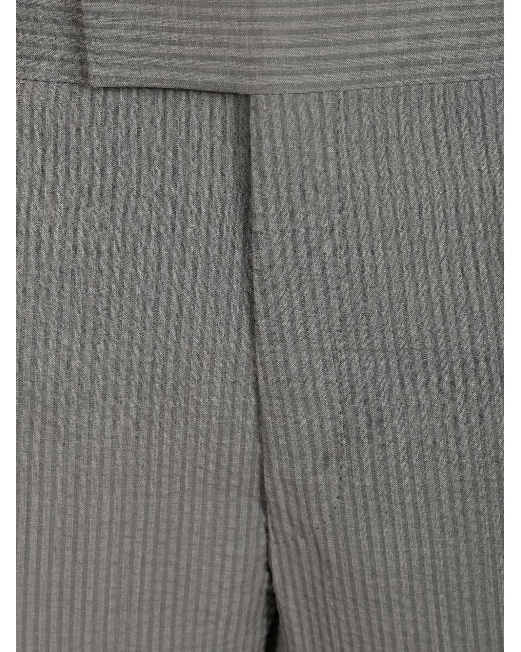 Thom Browne Gray Side-Slit Shorts for men