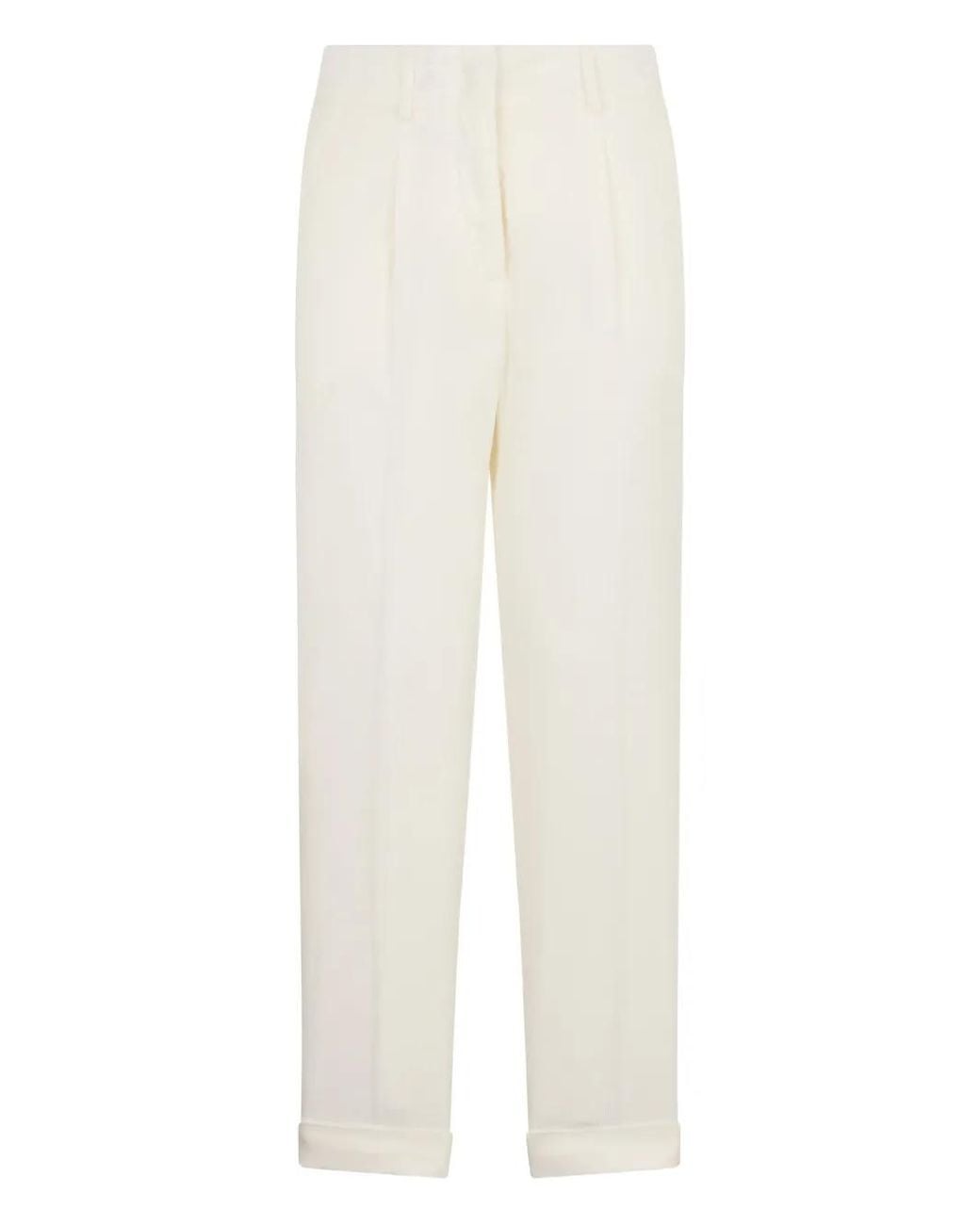 Peserico White Pants With A Straight Cut, Comfortable And Versatile
