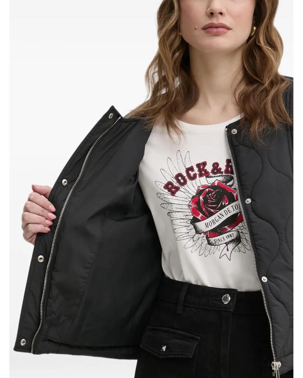 Giacca Con Zip di Morgan in Black