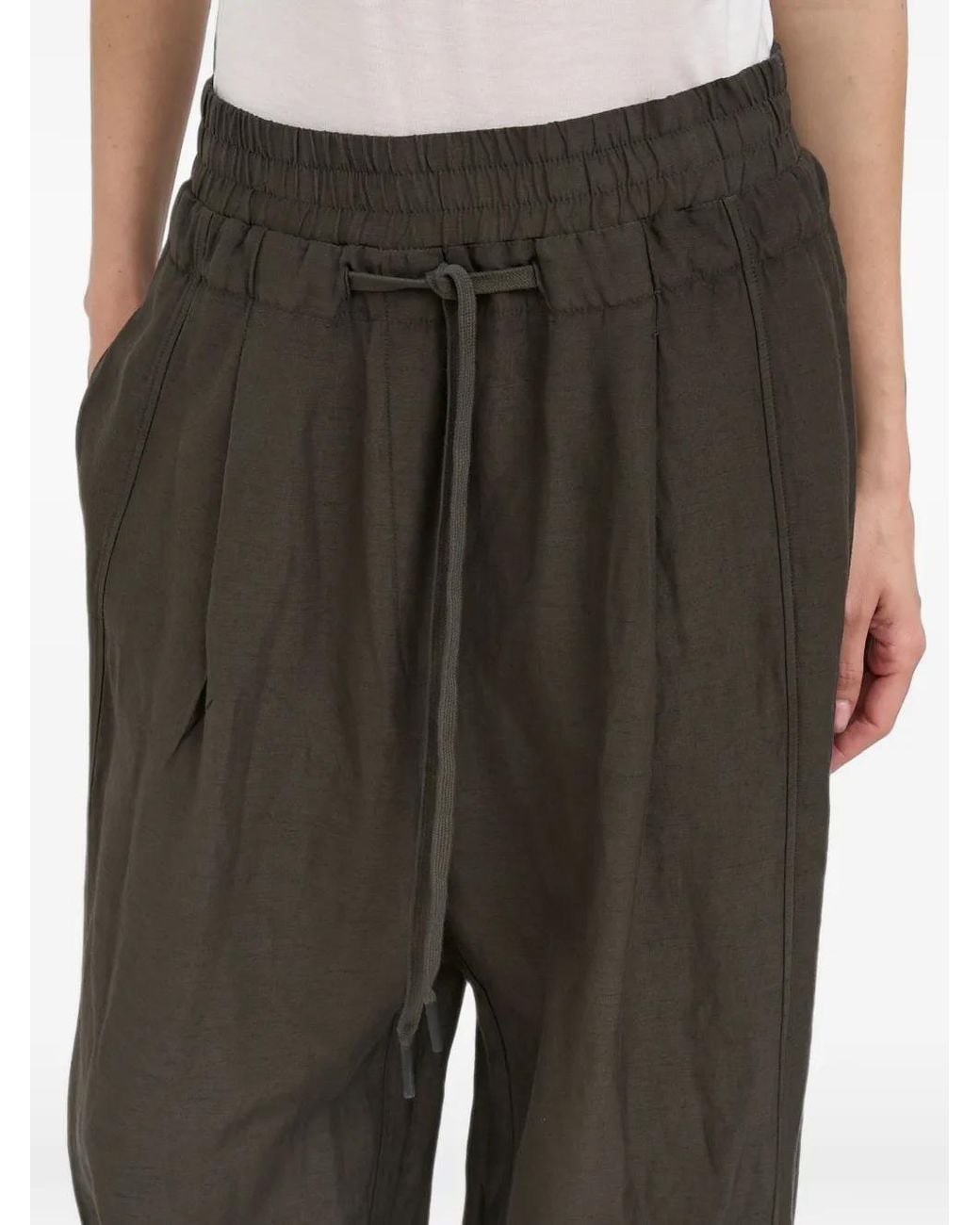 Andrea Ya'aqov Black Wide-Leg Drawstring Trousers