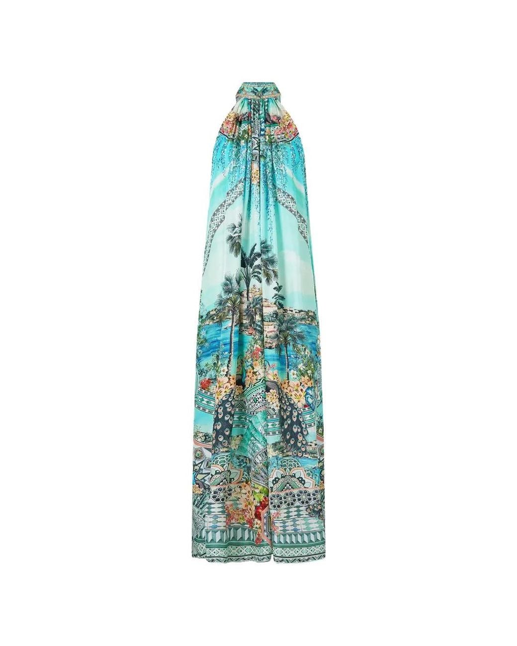Camilla Blue Maxi Balearic Bebé Floral-Print Dress