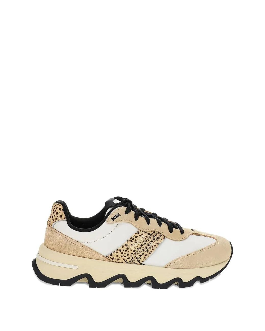 Sorel White Kinetic Ember Animal-Print Sneakers