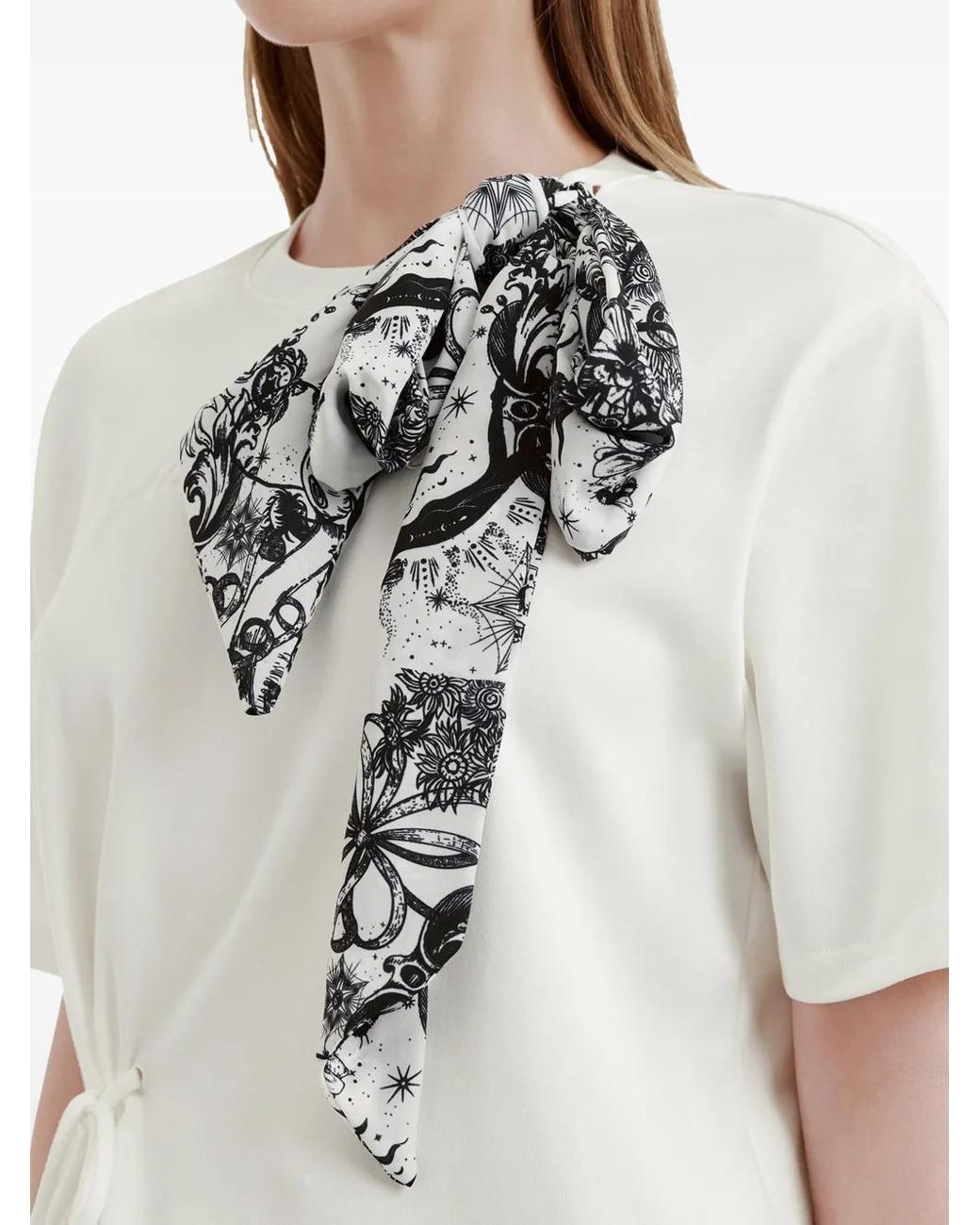 Musium Div. White Tie-Detail T-Shirt