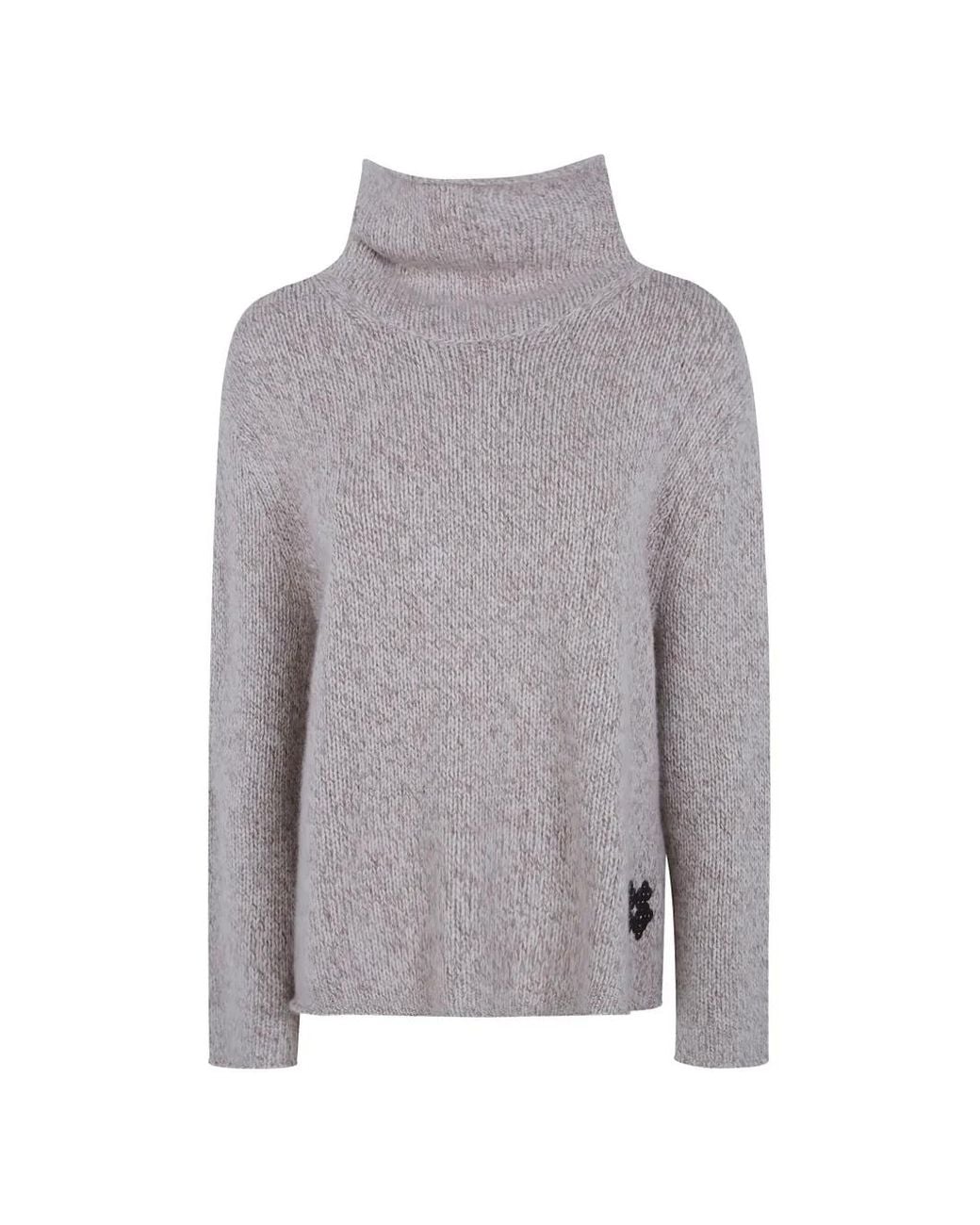 Kujten Gray Roll-Neck Cashmere Sweater