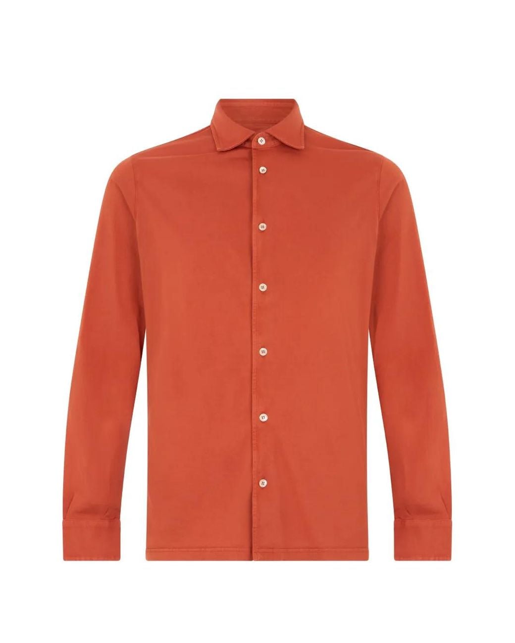 Fedeli Red Chemise En Coton À Manches Longues for men