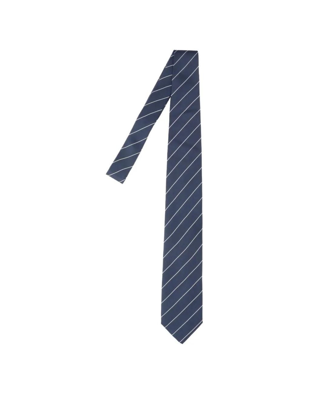 Lardini Blue Diagonal-Stripe Silk Tie for men