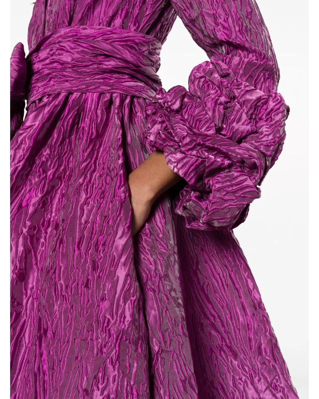 Baruni Purple Hypnotise Belted Maxi Dress