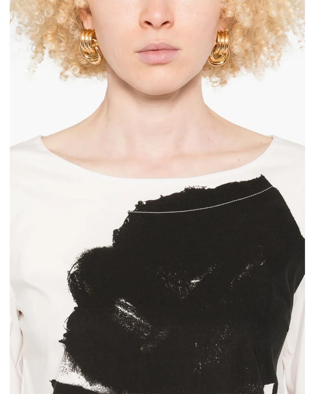 Liviana Conti Black Floral-Print T-Shirt