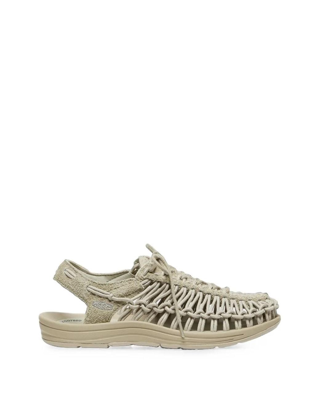 Keen White Uneek Woven-Cord Sneakers
