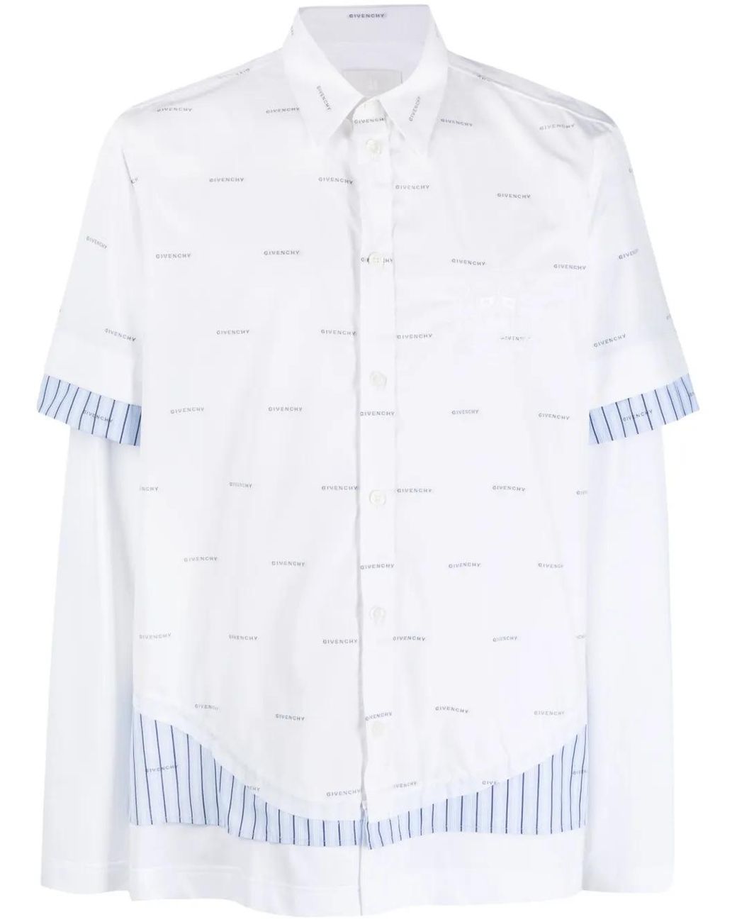 Givenchy White Cut-up Ss Shirt for men