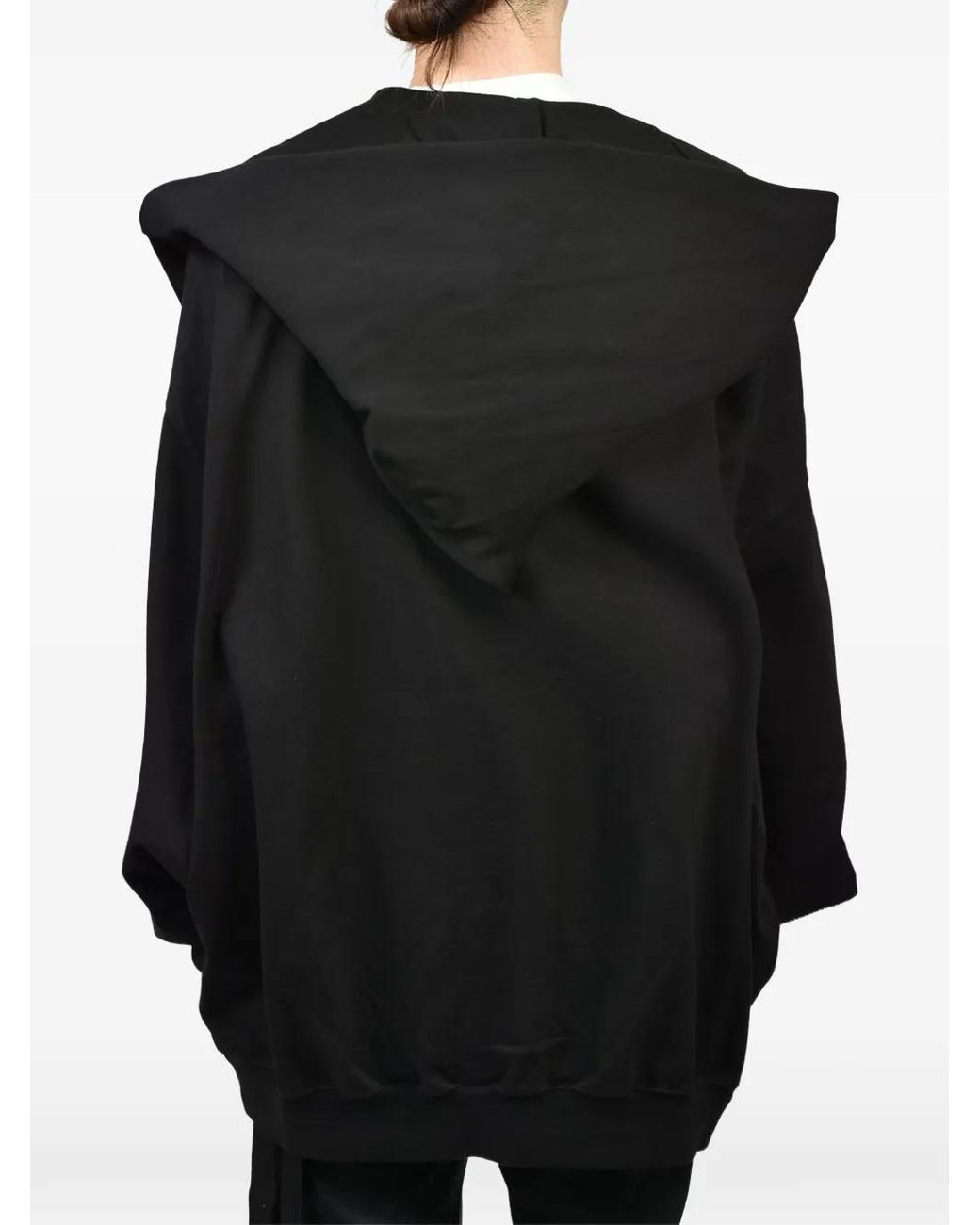 Rick Owens Black Mountain Hun Asymmetric-Zip Hoodie for men