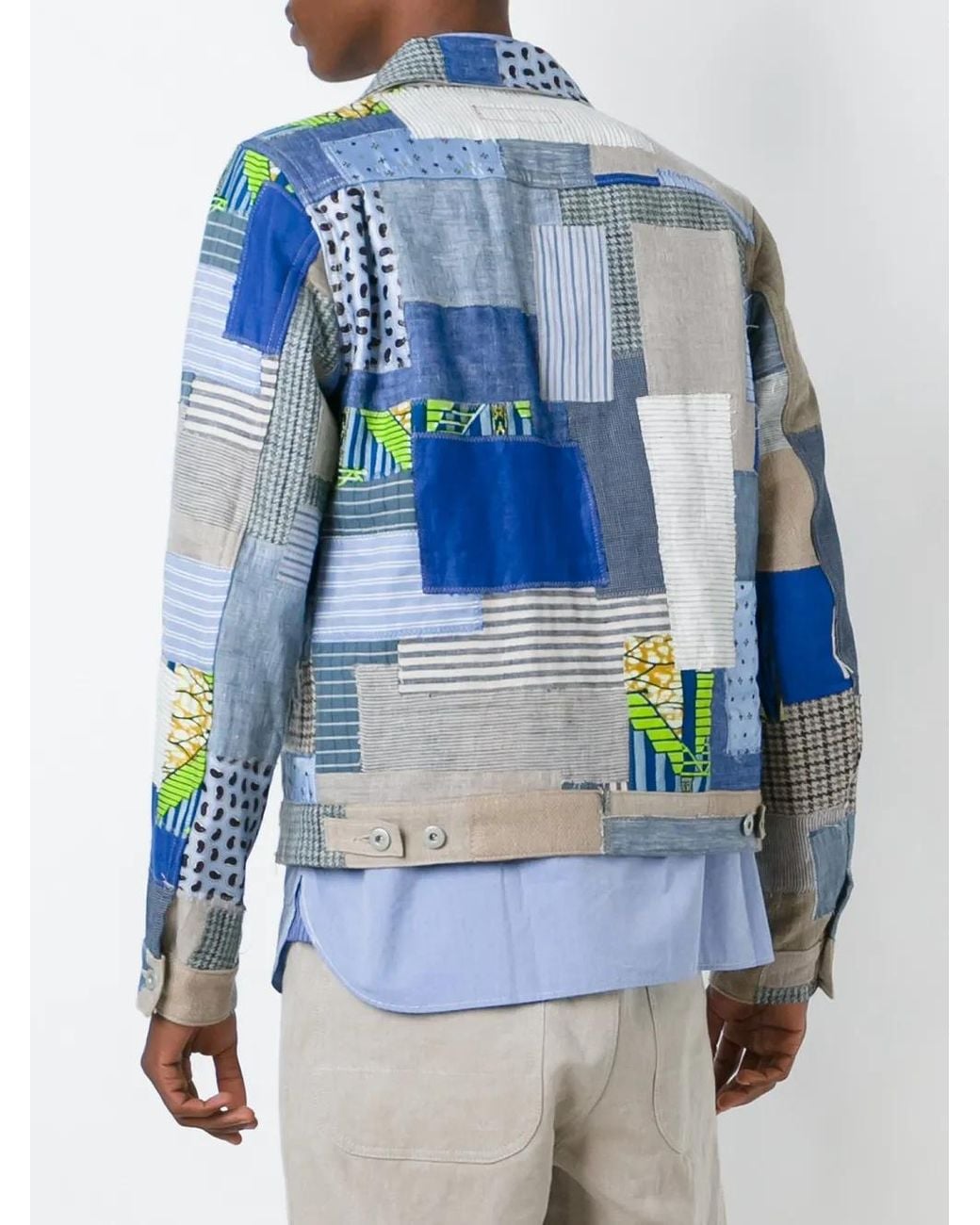 Junya Watanabe Blue Patchwork Denim Jacket for men