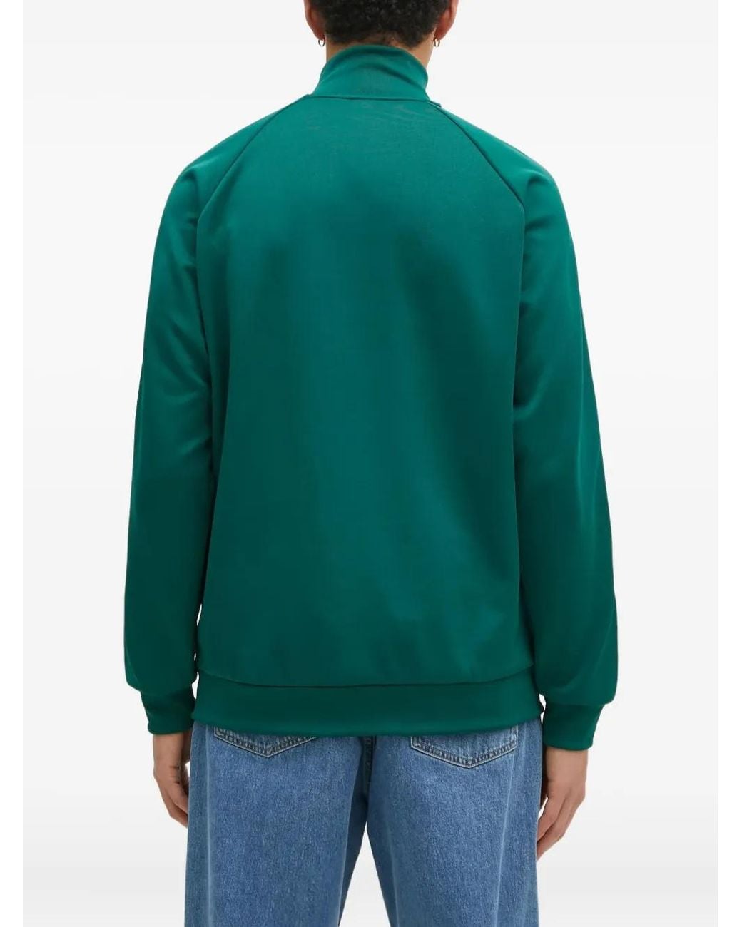 Adidas Green Embroidered-Logo Jacket for men