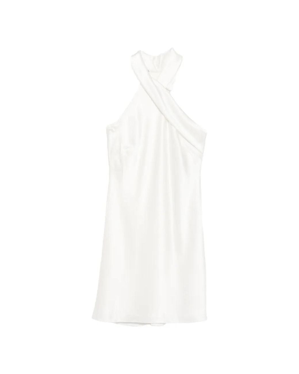 Galvan White Pandora Satin Mini Dress