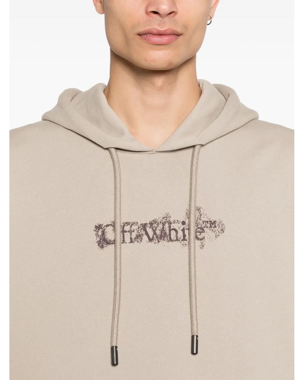 Off-White c/o Virgil Abloh Natural Heraldic Arrow Skate Hoodie for men