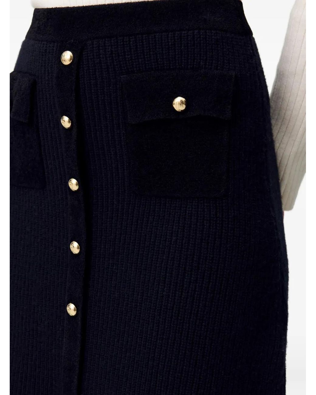 Minijupe En Maille À Design Côtelé Claudie Pierlot en coloris Black