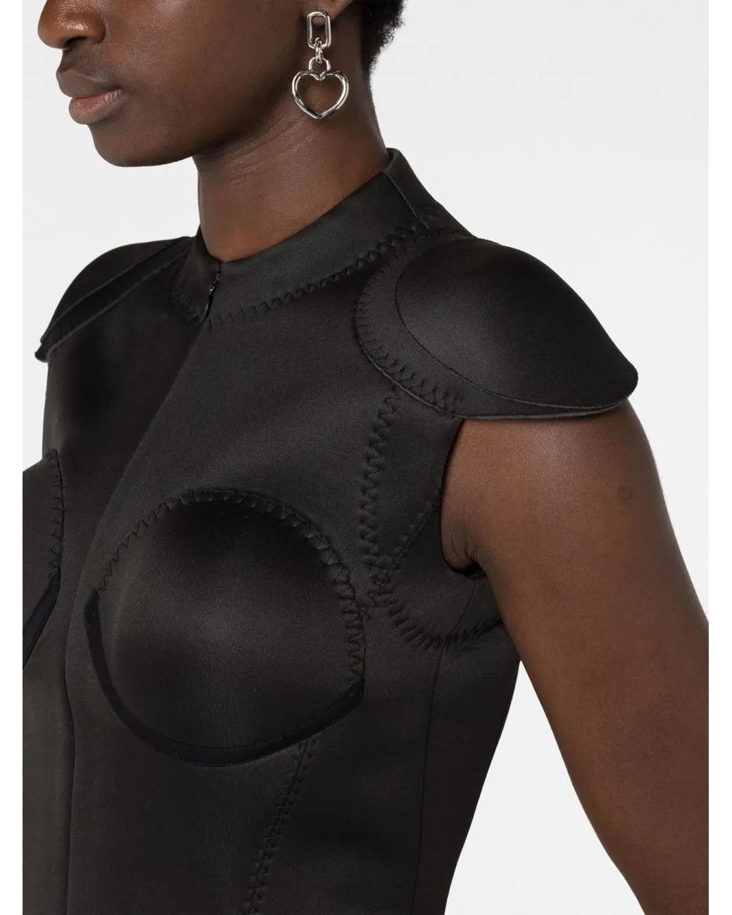 Coperni Black Cup Neoprene Minidress