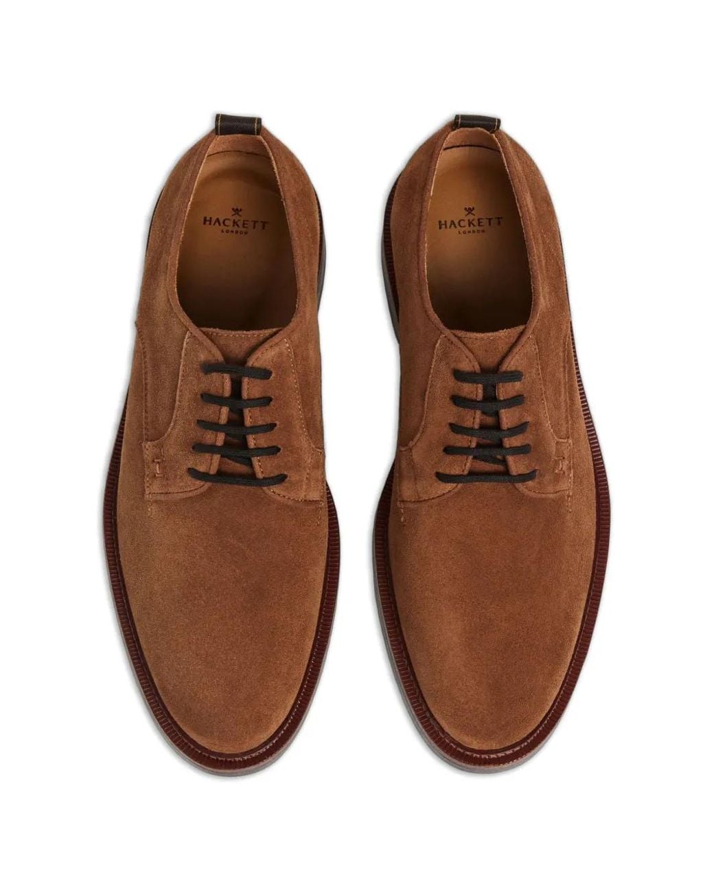 Hackett Brown Egmont Fine Suede Derby Shoes for men