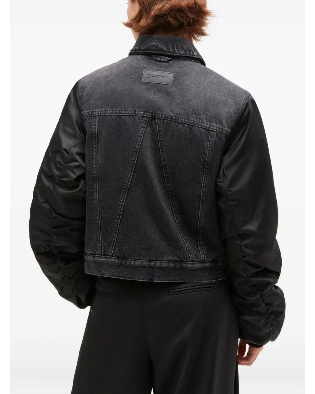 Ganni Black Buttoned Denim Jacket