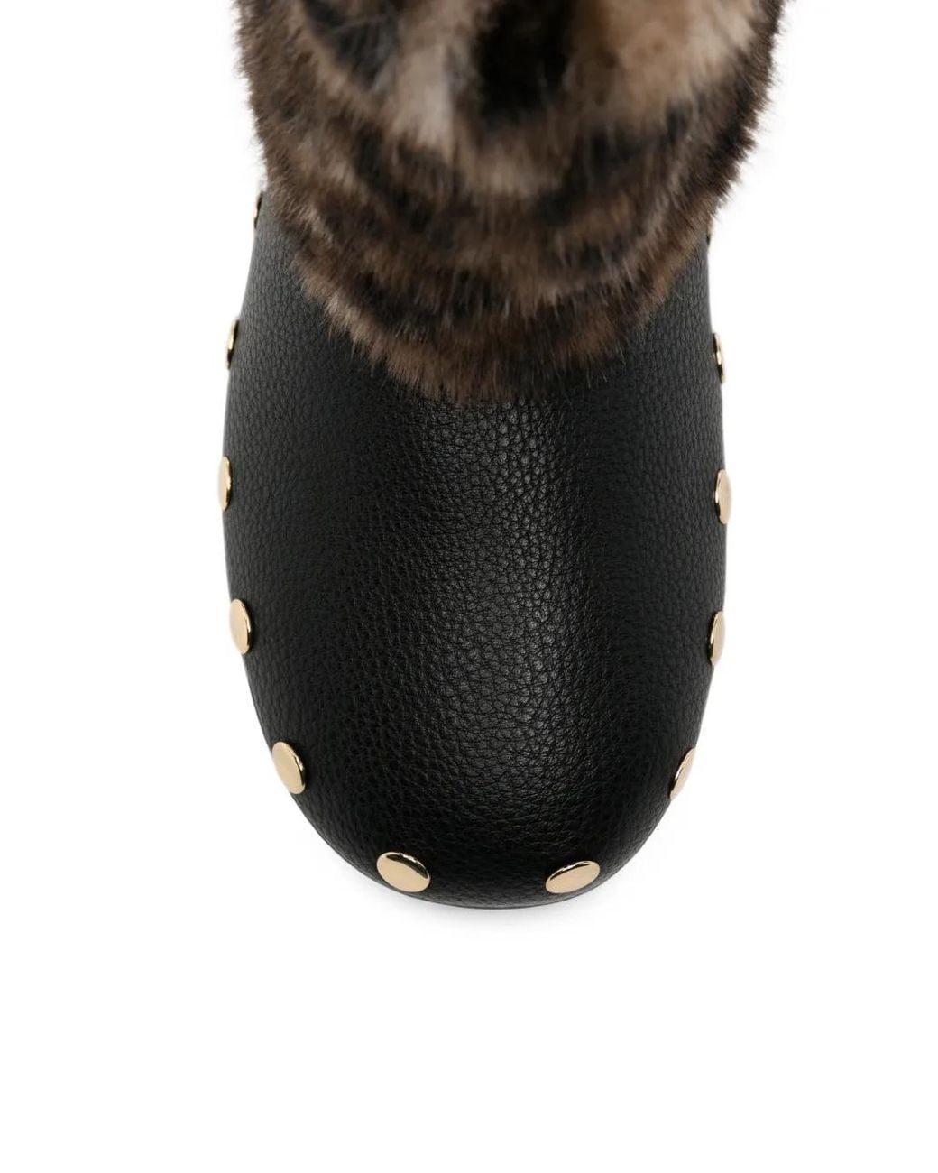 Ganni Black Leopard-Print Studded Boots