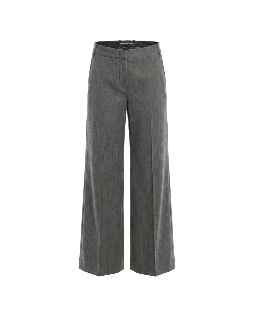 Ermanno Scervino Gray Wide-Leg Tailored Trousers