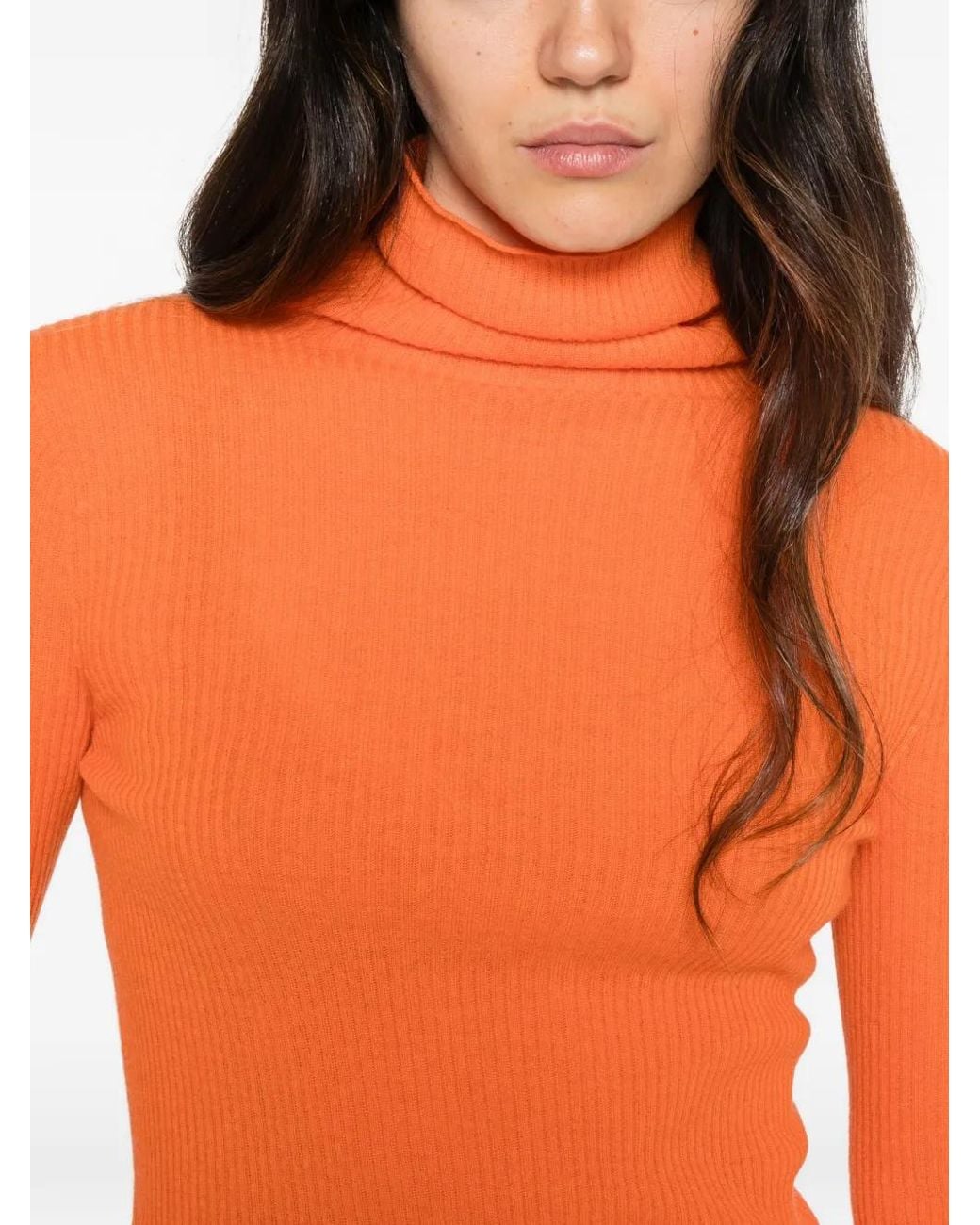 Fabiana Filippi Orange Ribbed Roll-Neck Sweater