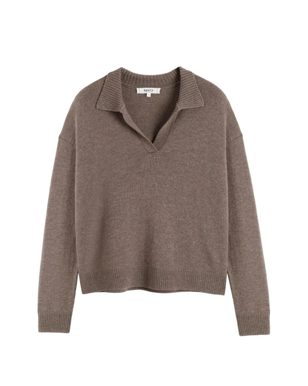 Chinti & Parker Brown Collared V-Neck Sweater