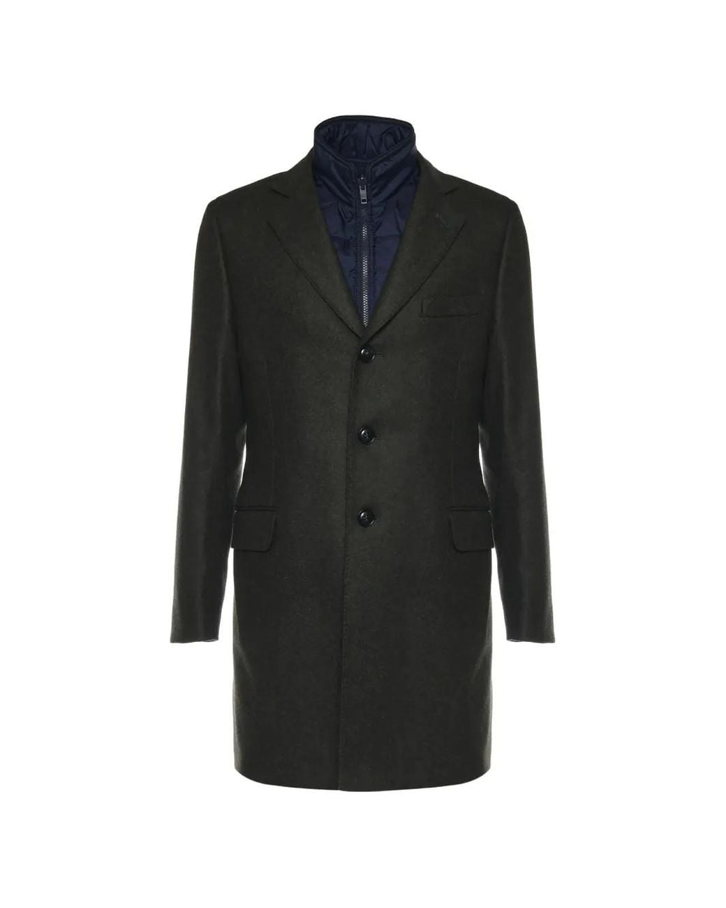 Fay Black Pocketsquare Slit Gilet And Coat (Set Of Two) for men