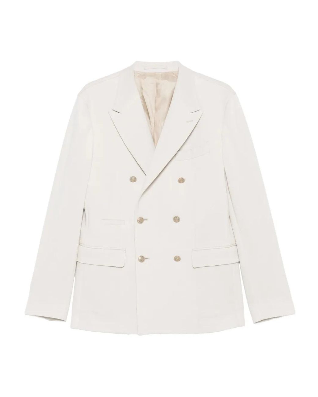 Eleventy White Double-Breasted Blazer for men