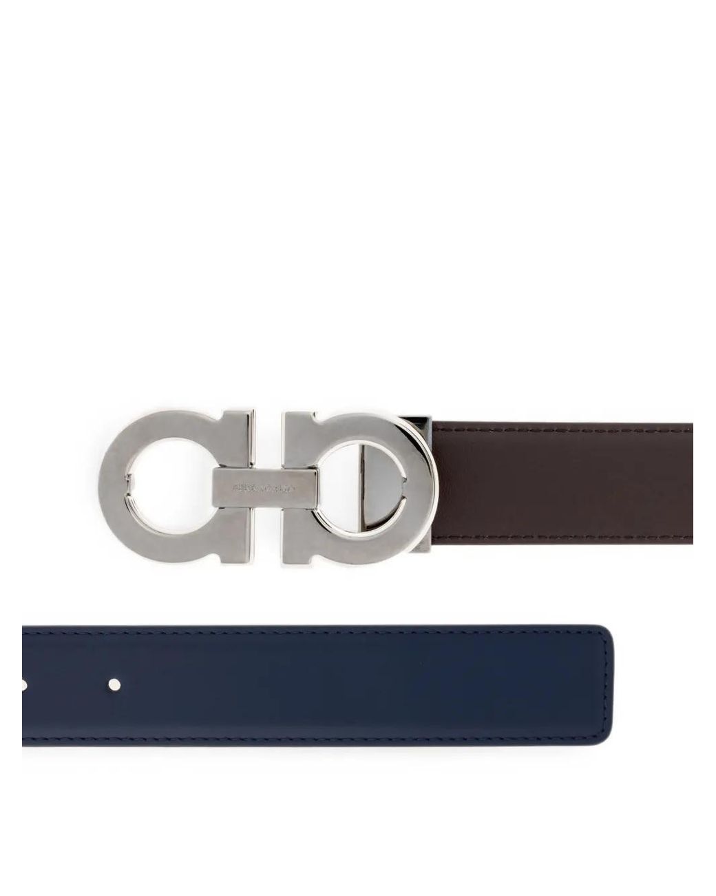 Ferragamo White Belt Box With Gancini Switch Buckle for men