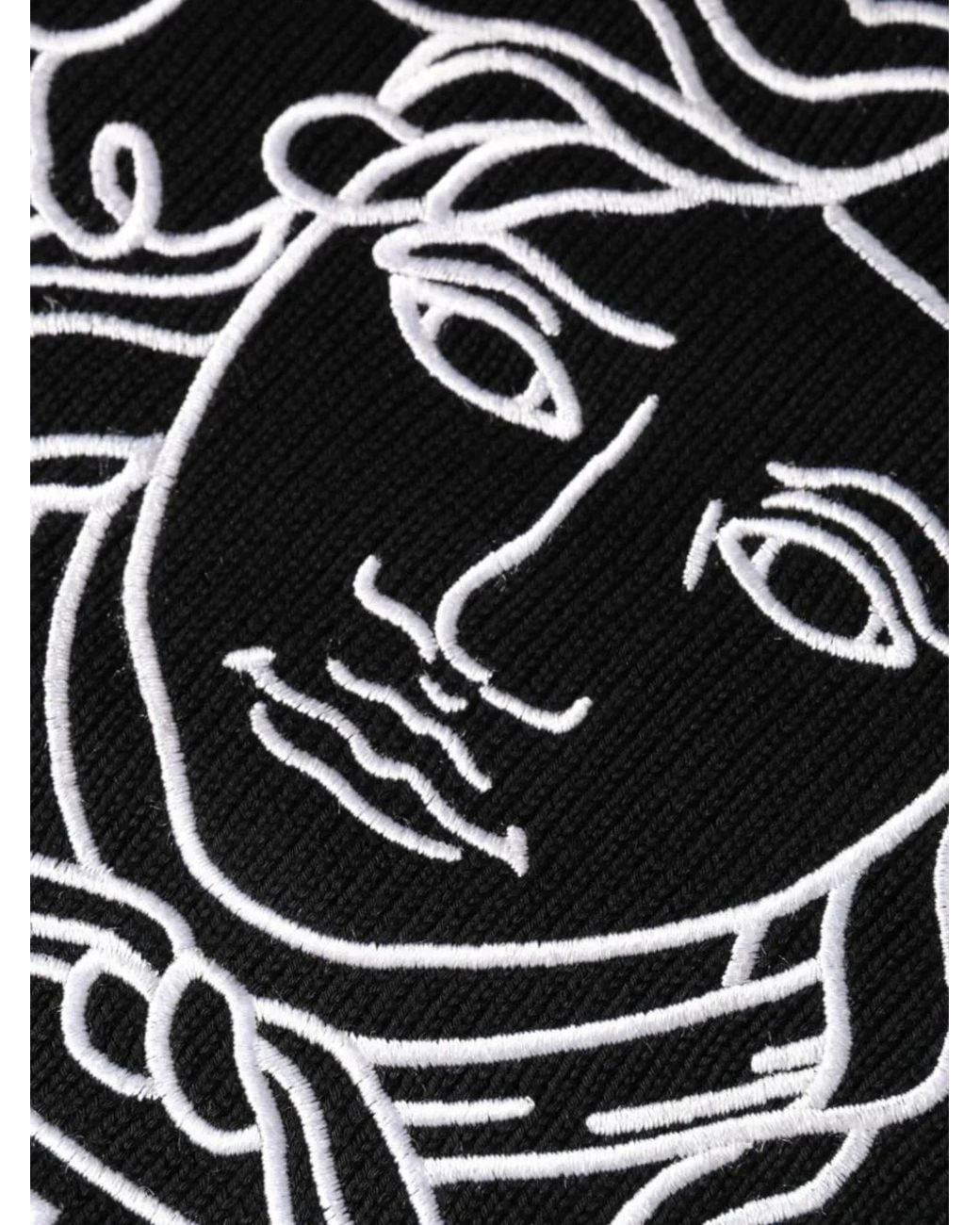 Versace Black Pull À Motif Medusa Brodé for men