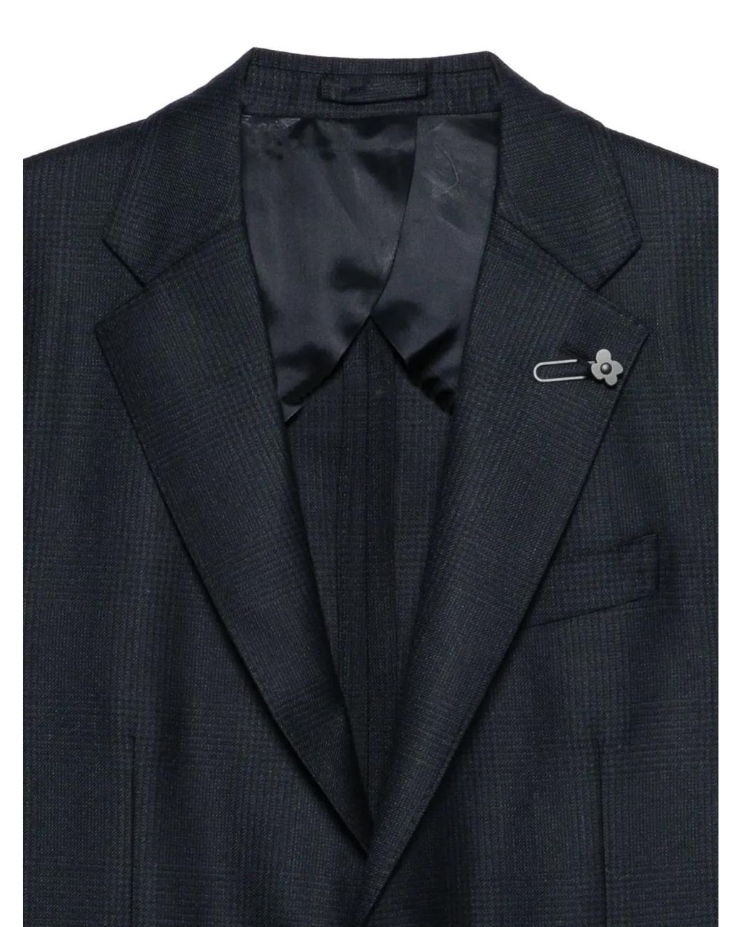 Lardini Blue Button Virgin Wool Blazer for men