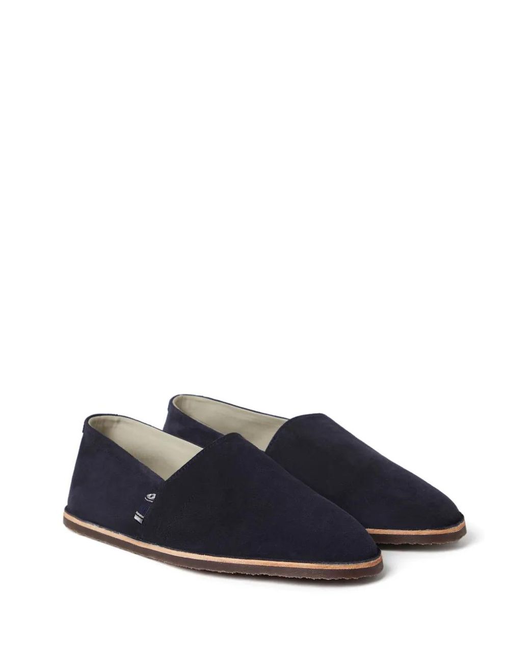 Brunello Cucinelli Blue Suede Slippers for men