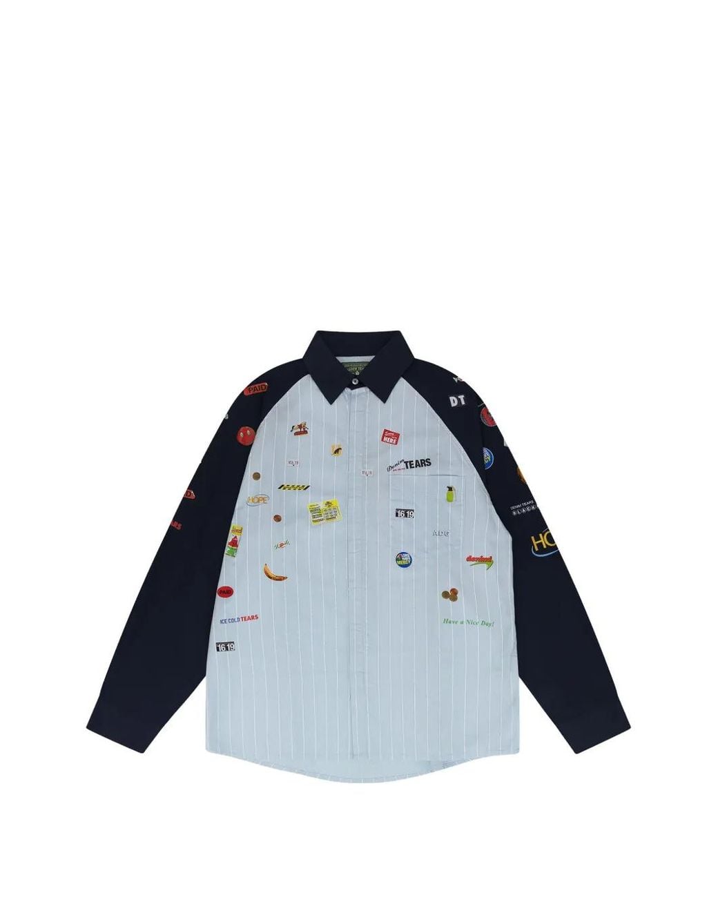 DENIM TEARS Blue Patch-Detail Striped Shirt for men